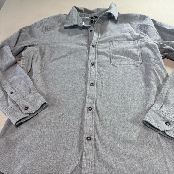 Lee Men’s XL Soft Stretch Thick Button-Down Shirt Gray Regular Fit Cotton Blend - Picture 9 of 11
